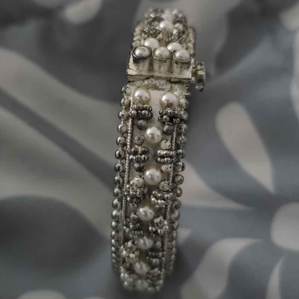 Unique Silver Bangle Bracelet - Unmarked